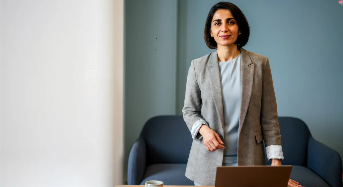 Coach confiante em sessão de orientação