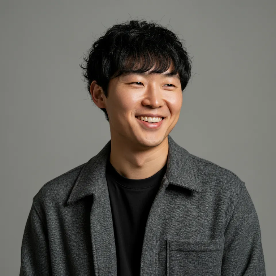 Fernando Costa sorrindo no escritório